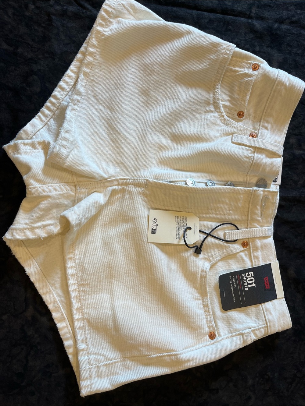 Levi's White 501 Button-Fly Denim Shorts NWT size 27
